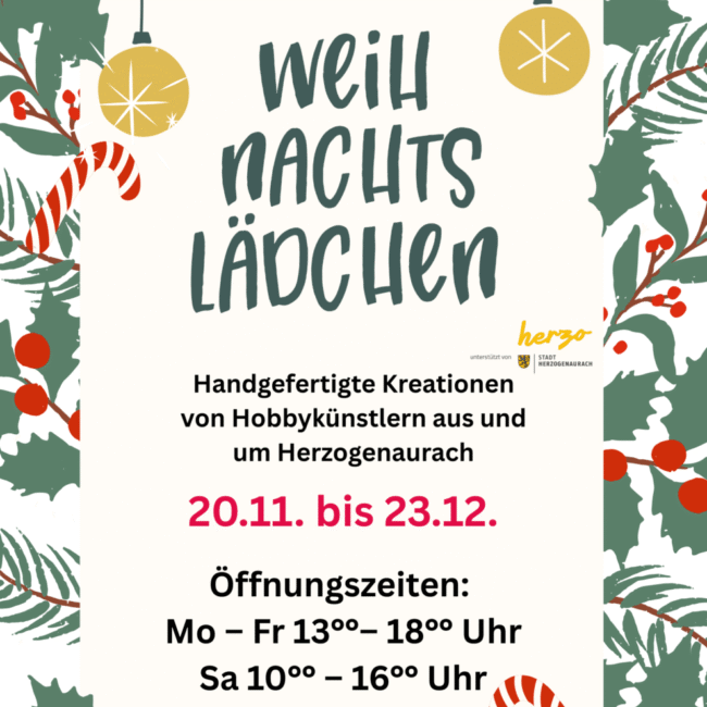 Ankündigung Weihnachtslädchen Herzo