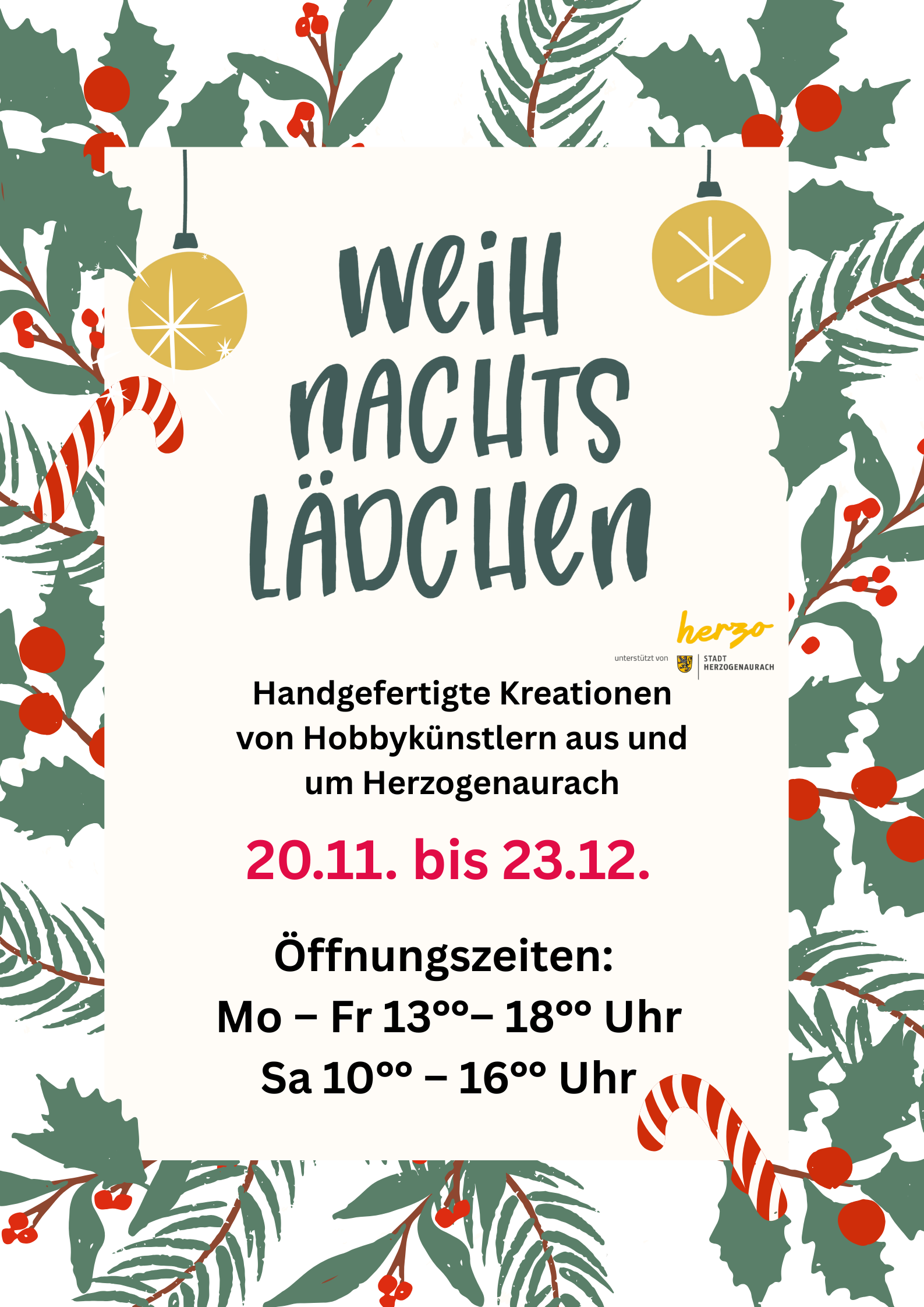 Ankündigung Weihnachtslädchen Herzo